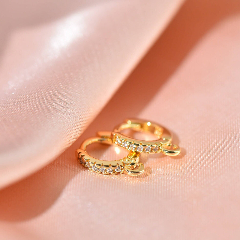 Diamond Huggie Gold Dainty Mini Earrings ERG006