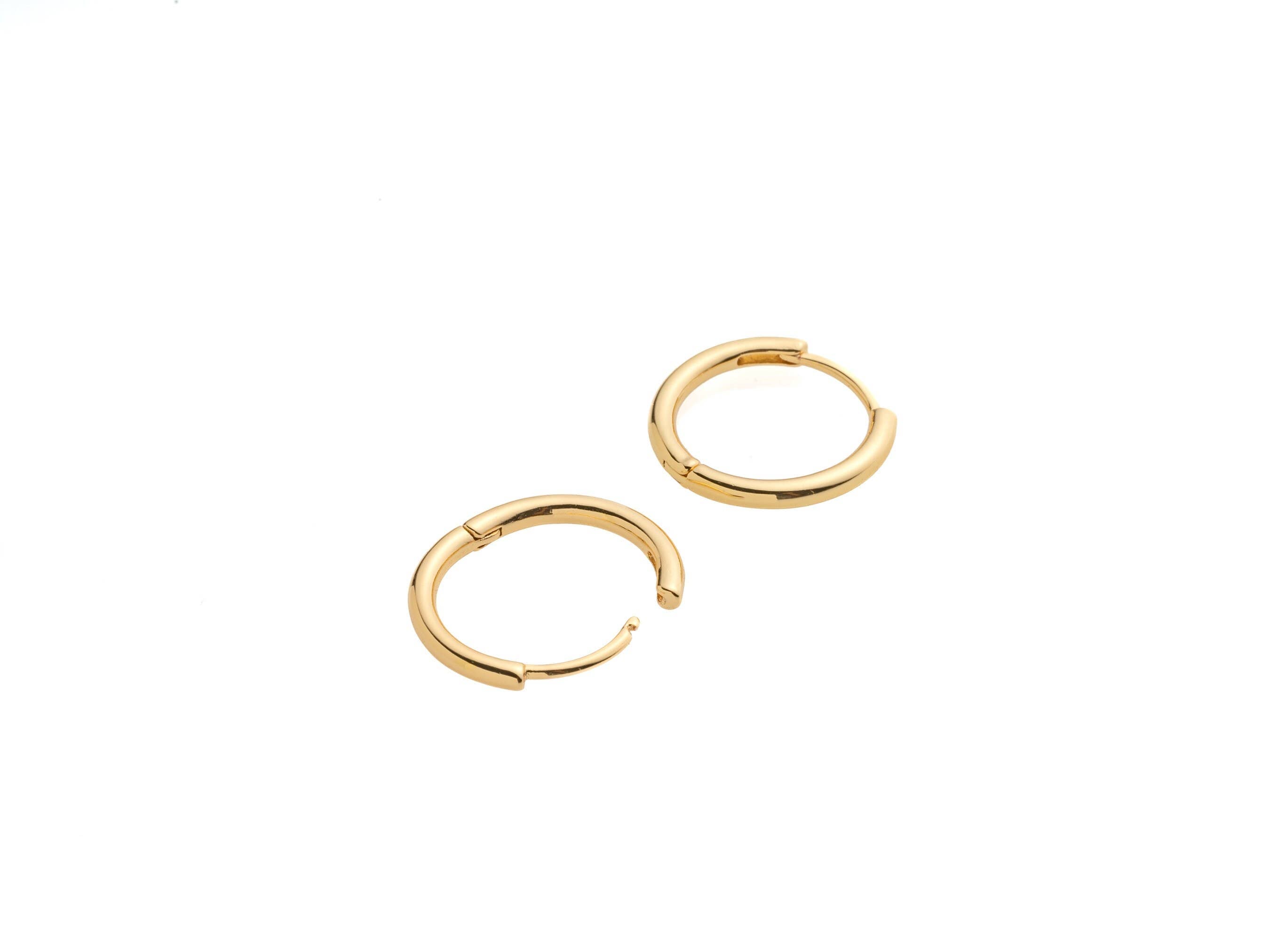 Gold Skinny Endless Hoop Earrings Hypoallergenic ERG300  16m