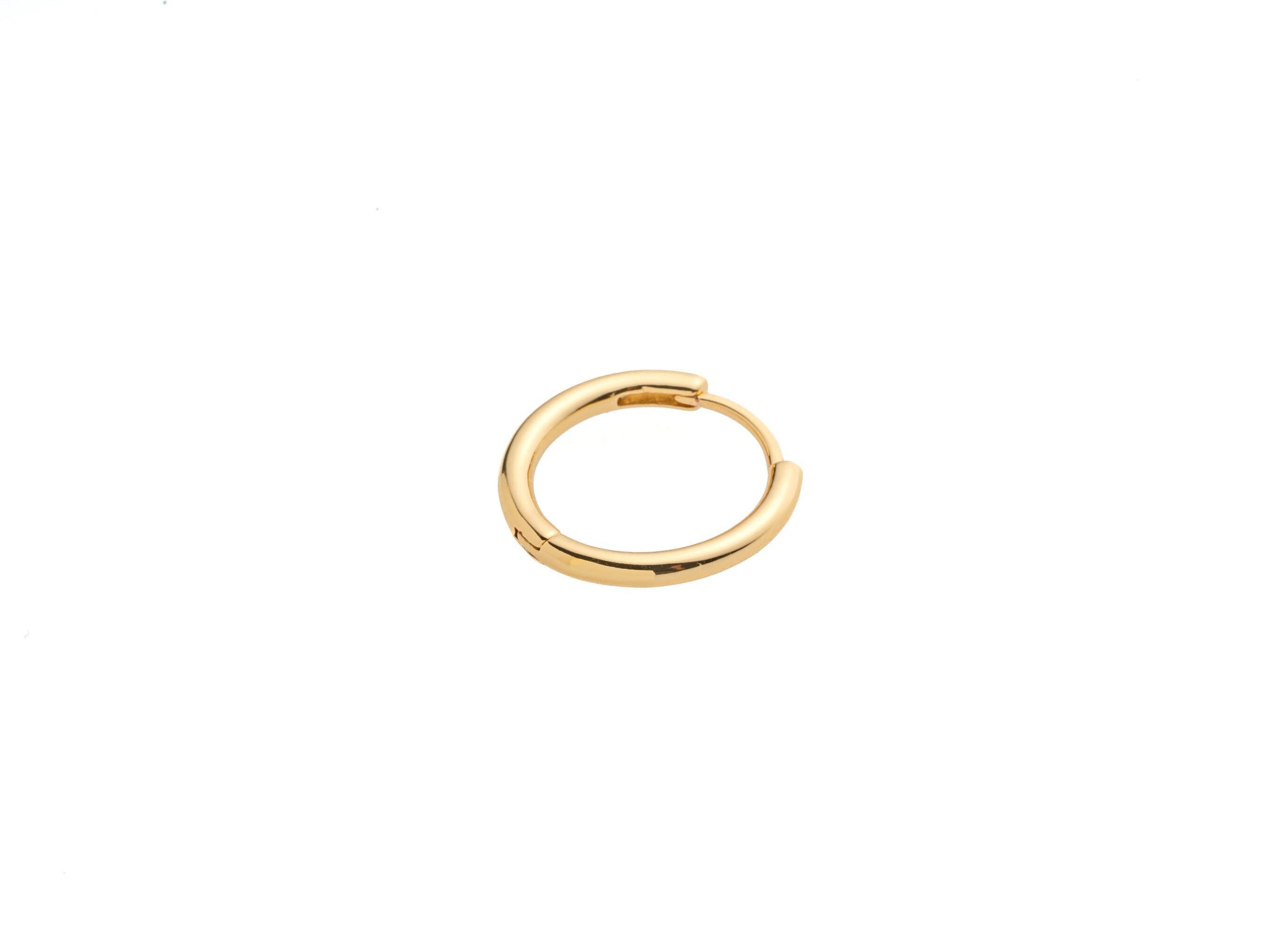 Gold Skinny Endless Hoop Earrings Hypoallergenic ERG300  16m