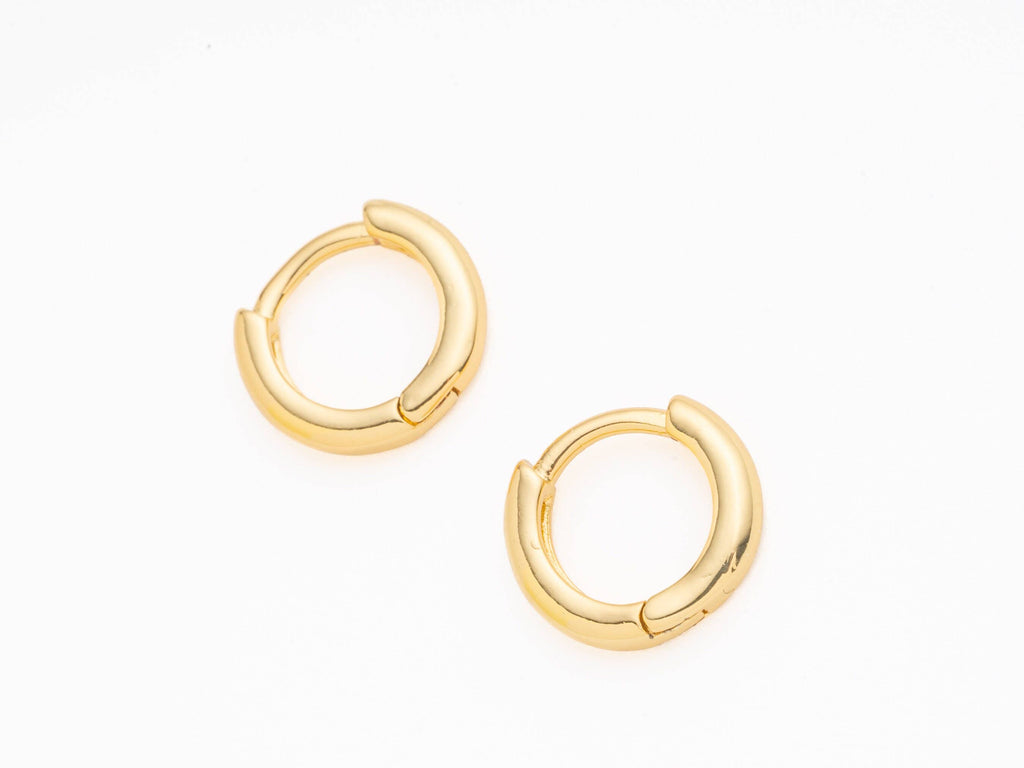 Gold Minimalist 10mm Huggie Hoops Hypoallergenic Earrings
