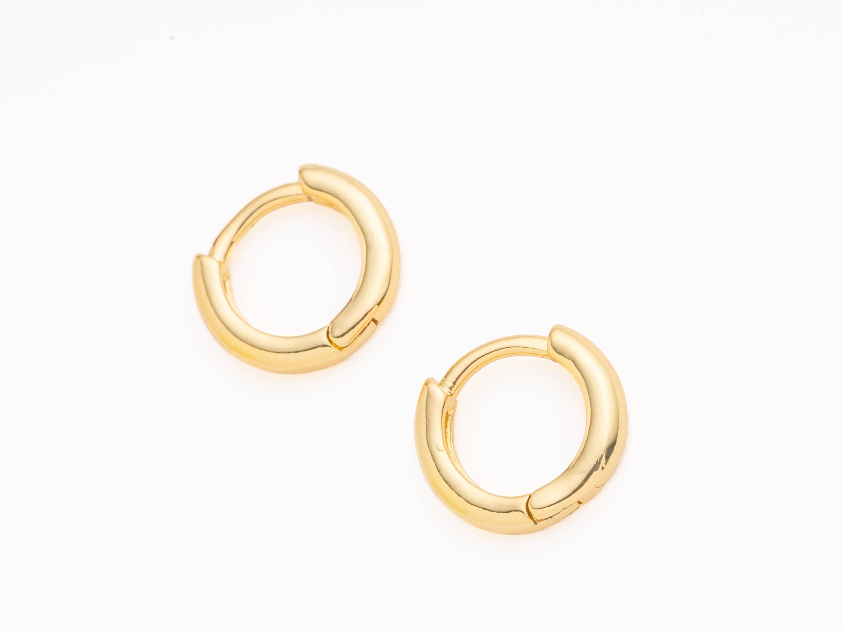 Gold Minimalist 10mm Huggie Hoops Hypoallergenic Earrings