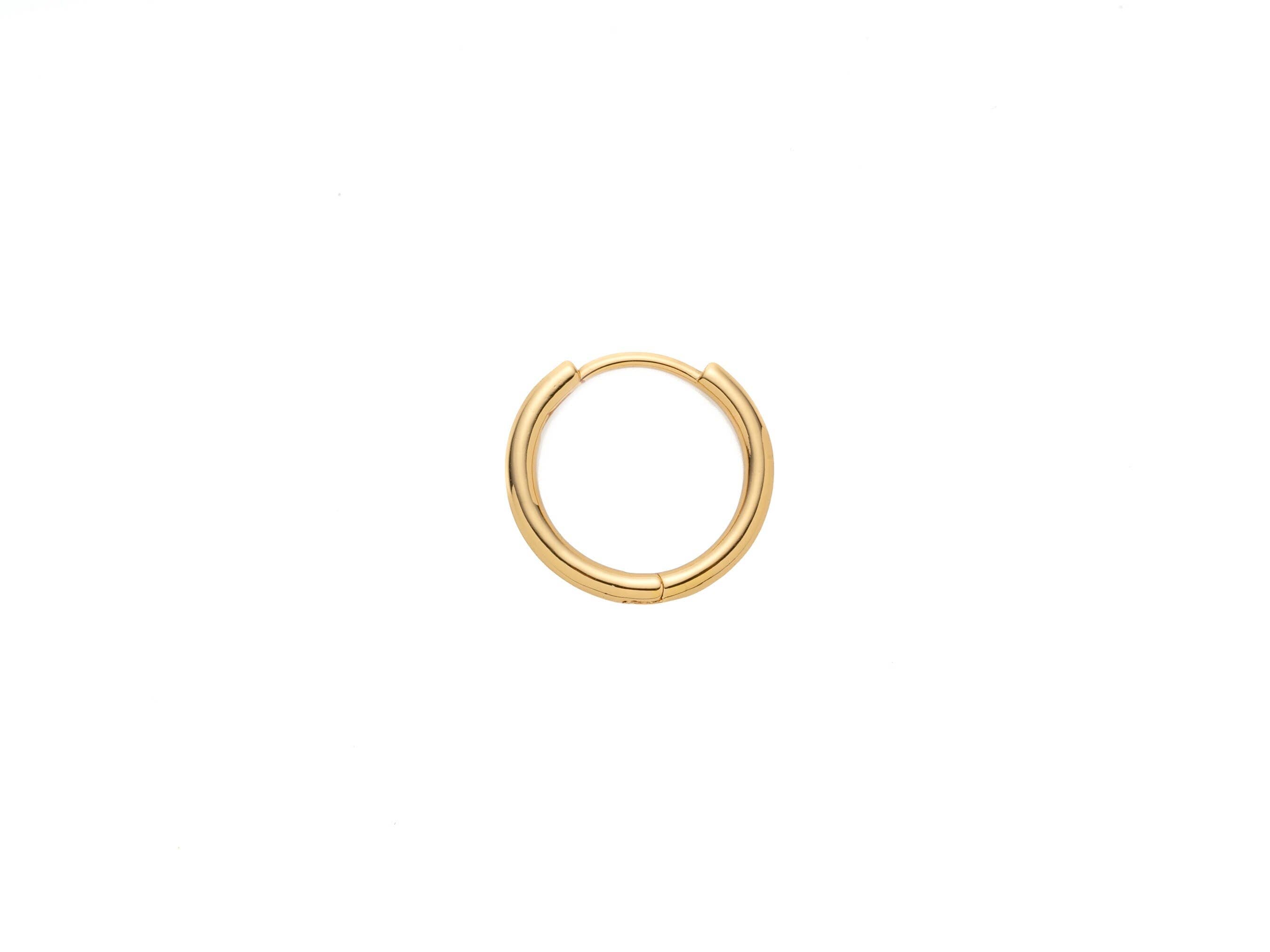 Gold Skinny Endless Hoop Earrings Hypoallergenic ERG300  16m