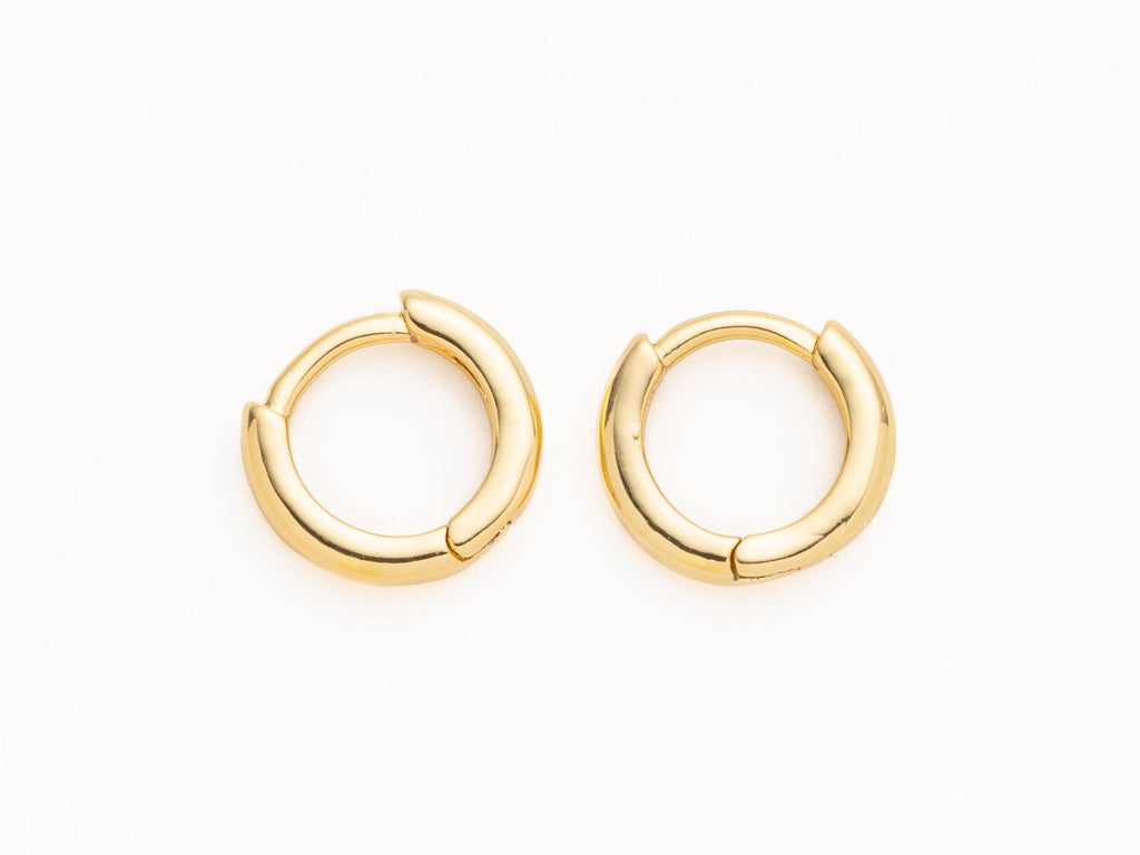 Gold Minimalist 10mm Huggie Hoops Hypoallergenic Earrings
