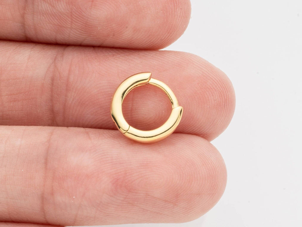 Gold Minimalist 10mm Huggie Hoops Hypoallergenic Earrings