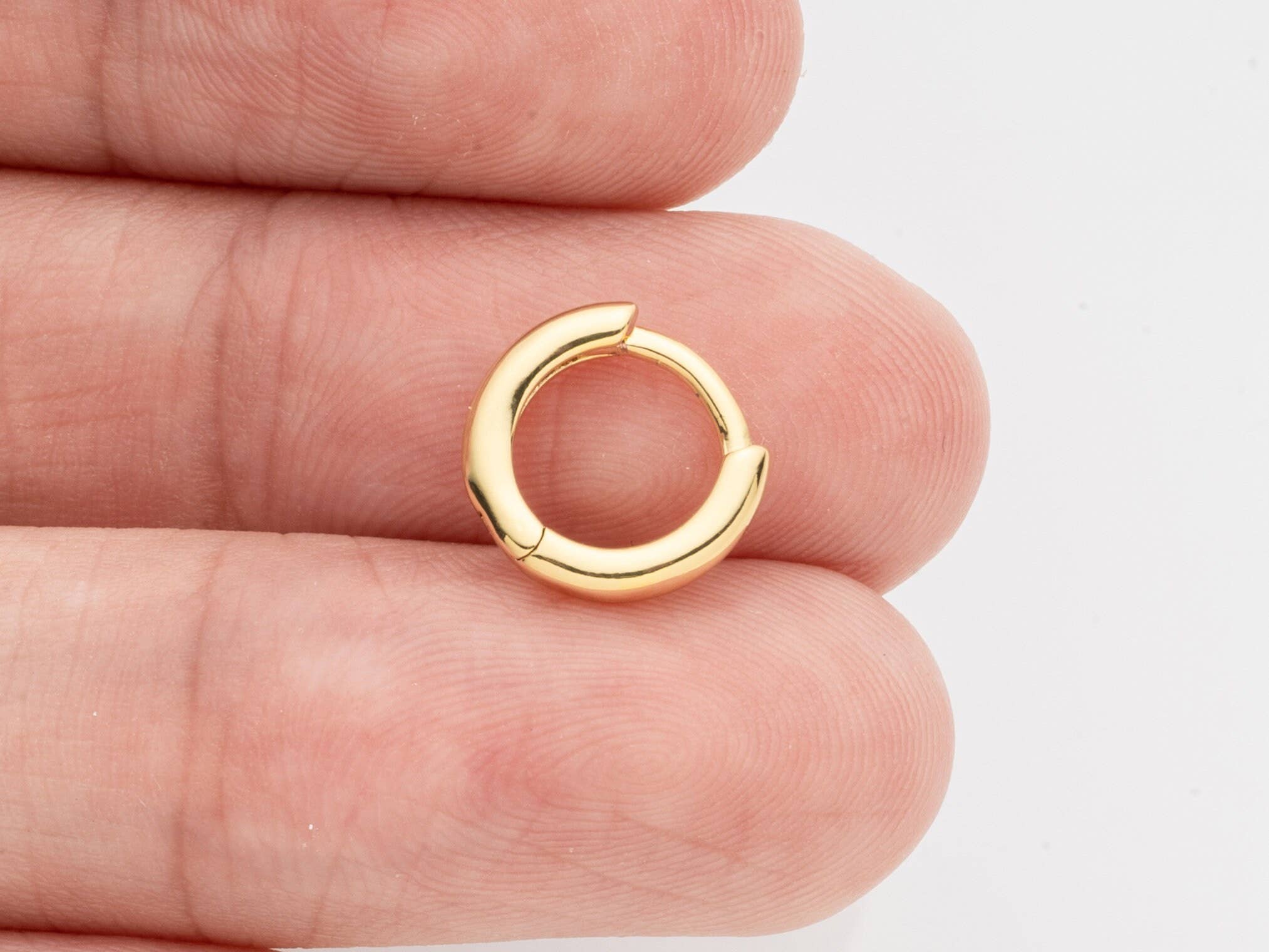 Gold Minimalist 10mm Huggie Hoops Hypoallergenic Earrings