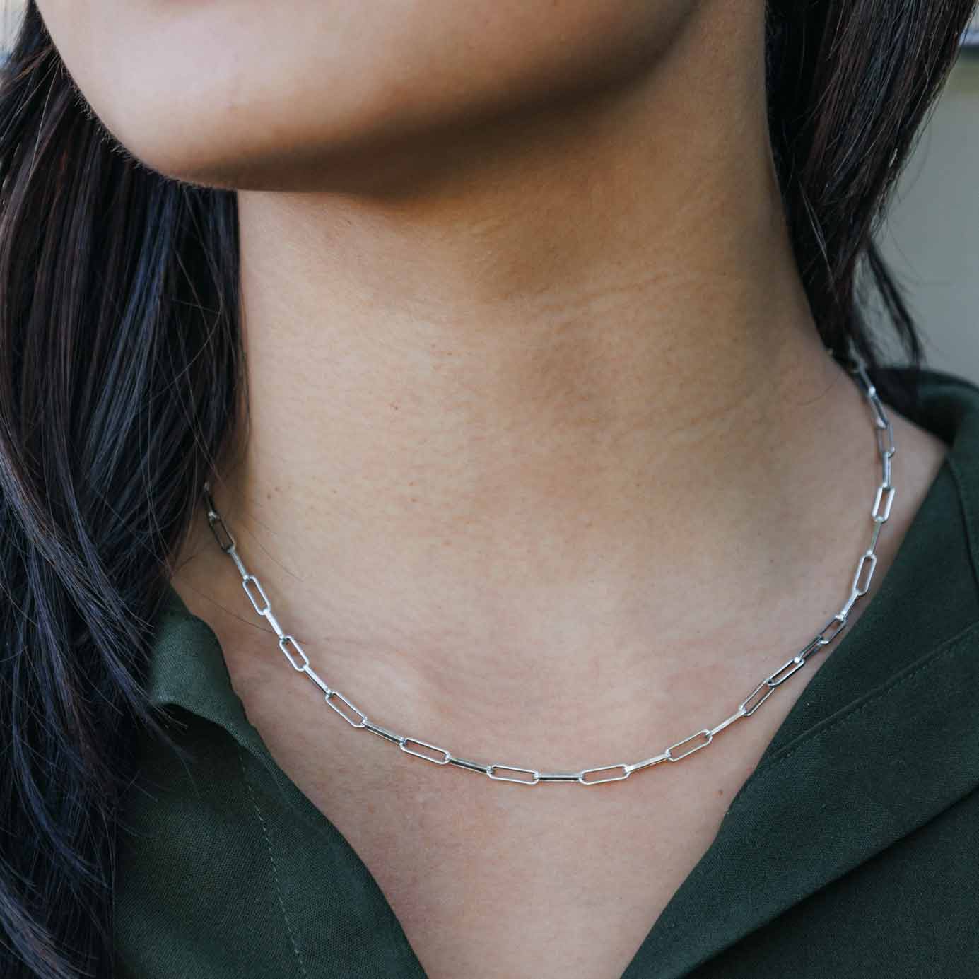 Sterling Silver Chunky Paperclip Chain Necklace