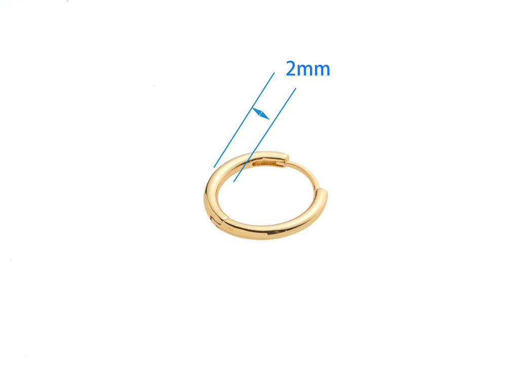 Gold Skinny Endless Hoop Earrings Hypoallergenic ERG300  16m