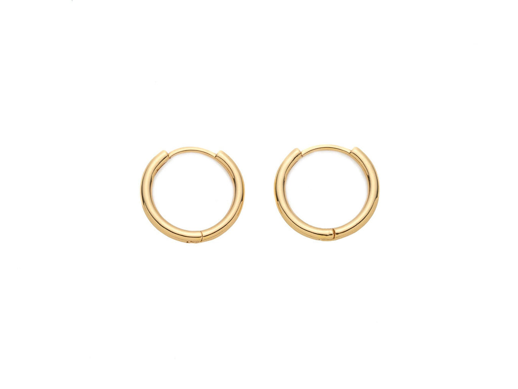 Gold Skinny Endless Hoop Earrings Hypoallergenic ERG300  16m