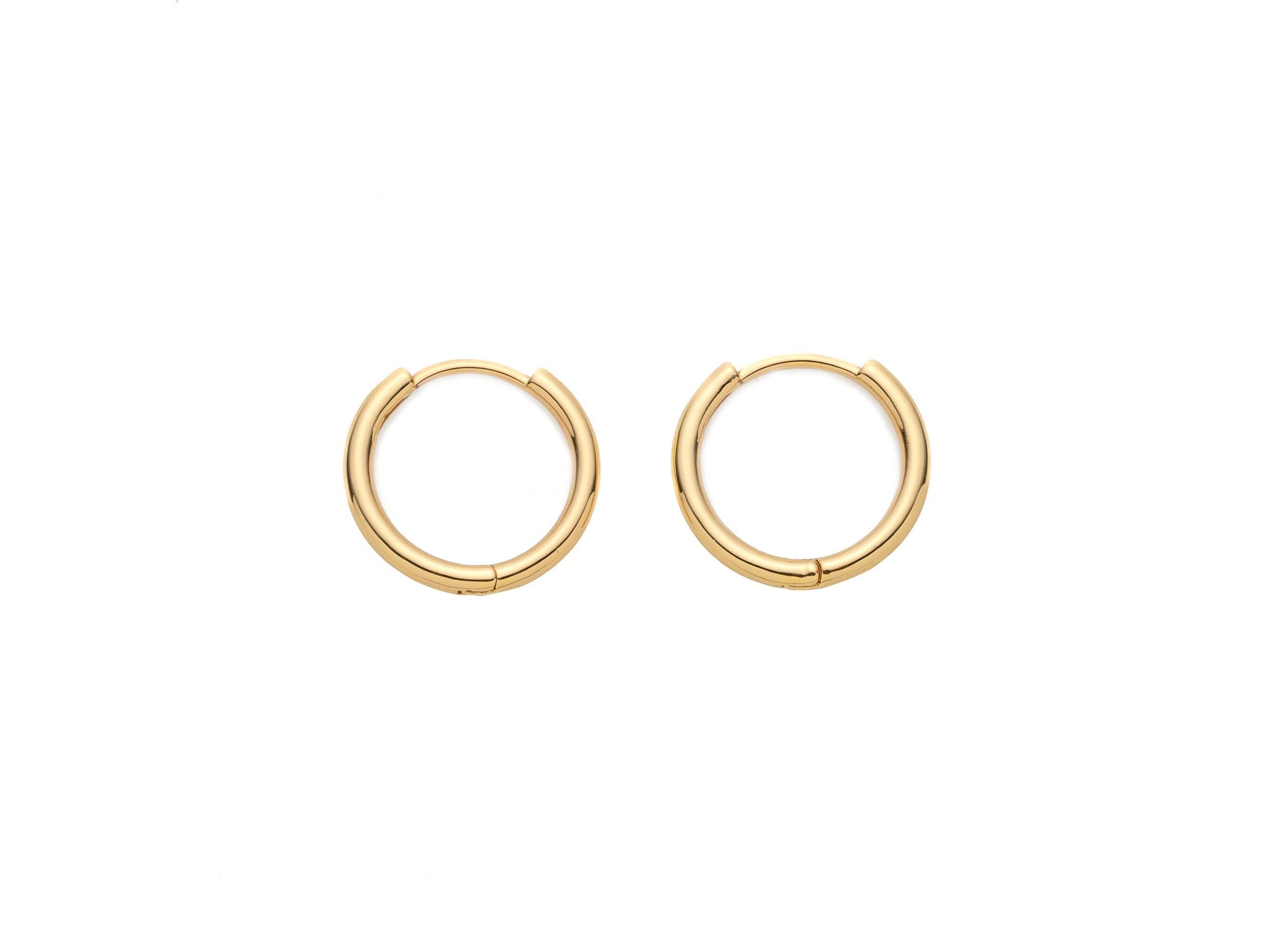 Gold Skinny Endless Hoop Earrings Hypoallergenic ERG300  16m