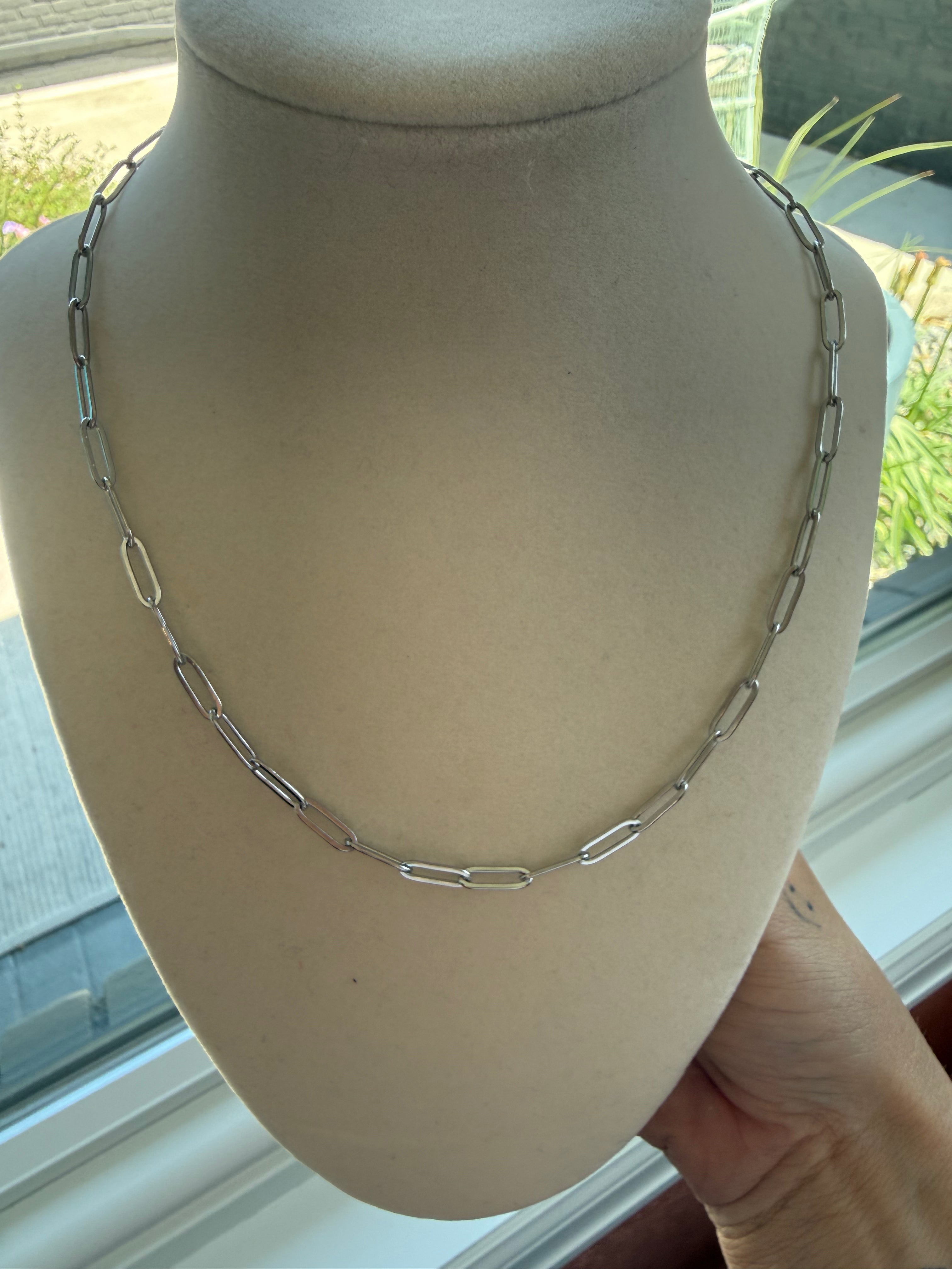 Silver Classic PaperClip Chain