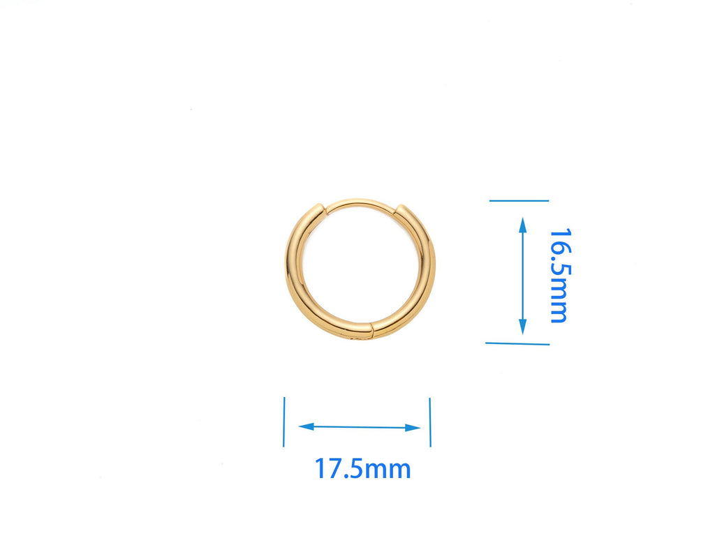 Gold Skinny Endless Hoop Earrings Hypoallergenic ERG300  16m