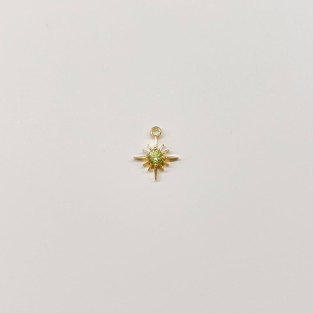 Best Selling Gold Birthstone Burst Charm