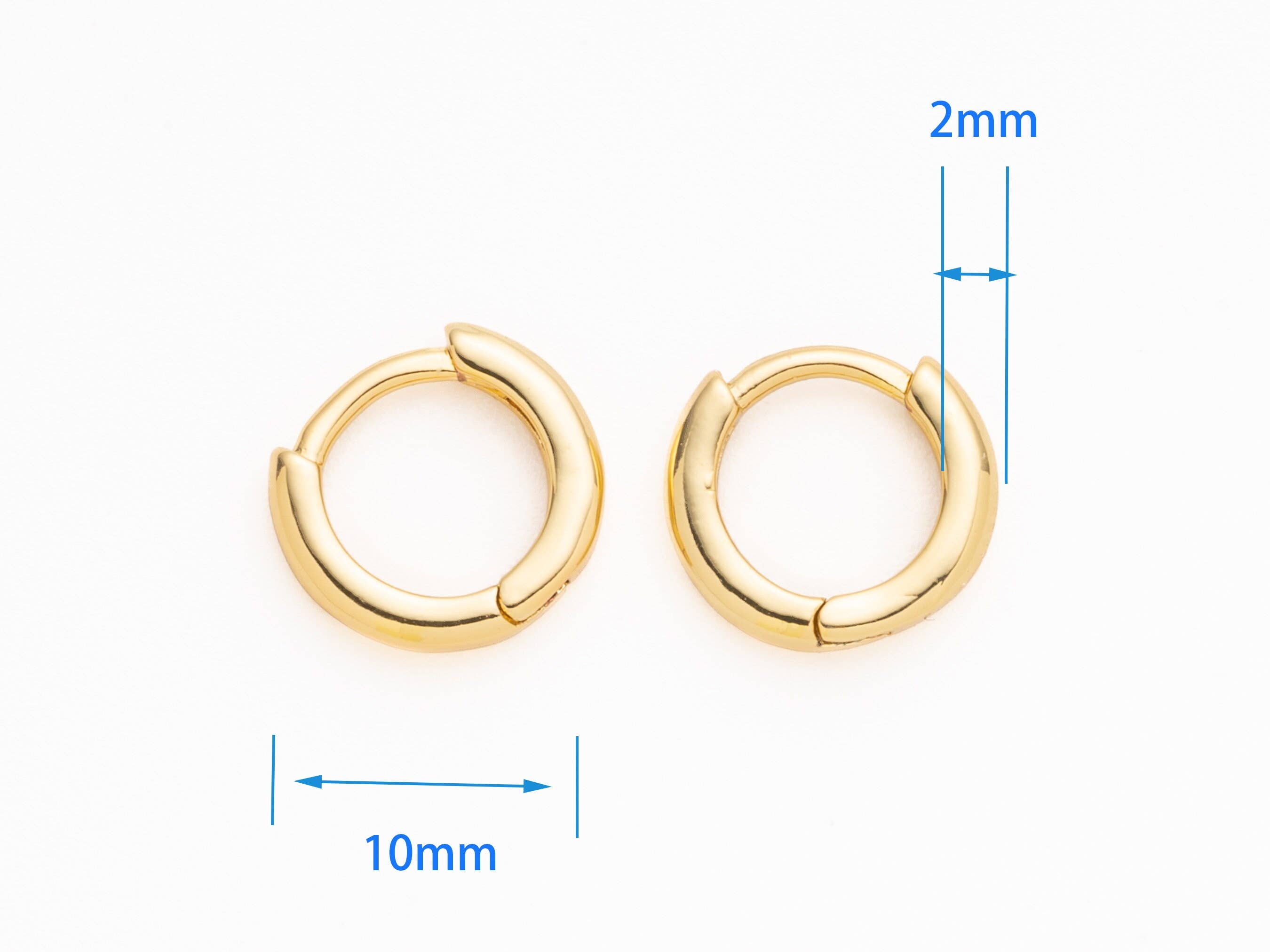 Gold Minimalist 10mm Huggie Hoops Hypoallergenic Earrings
