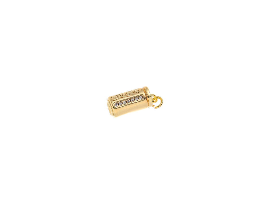18k Gold Mini Cola Soda CZ Dangle Charm Pendant CPG1523