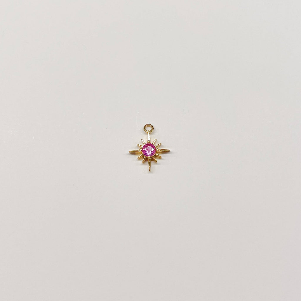 Best Selling Gold Birthstone Burst Charm