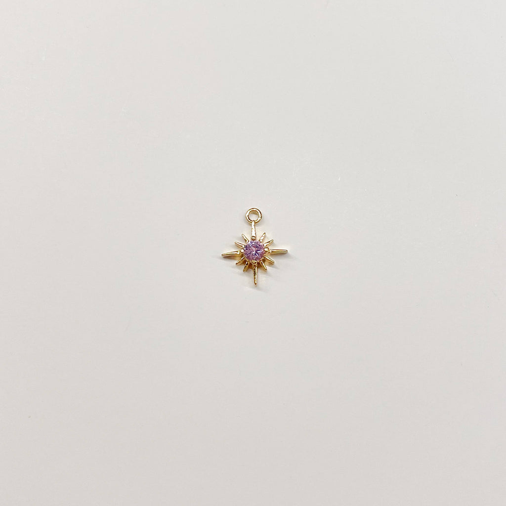 Best Selling Gold Birthstone Burst Charm
