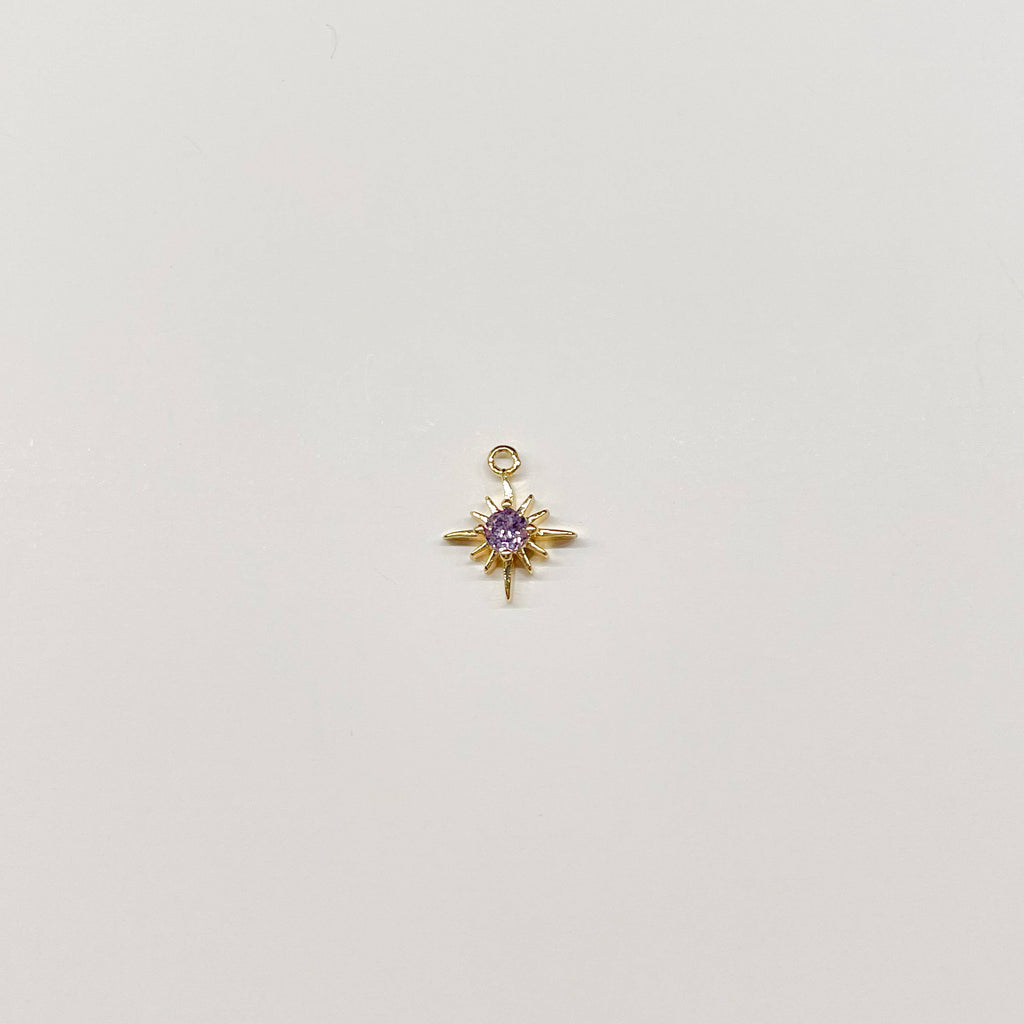 Best Selling Gold Birthstone Burst Charm
