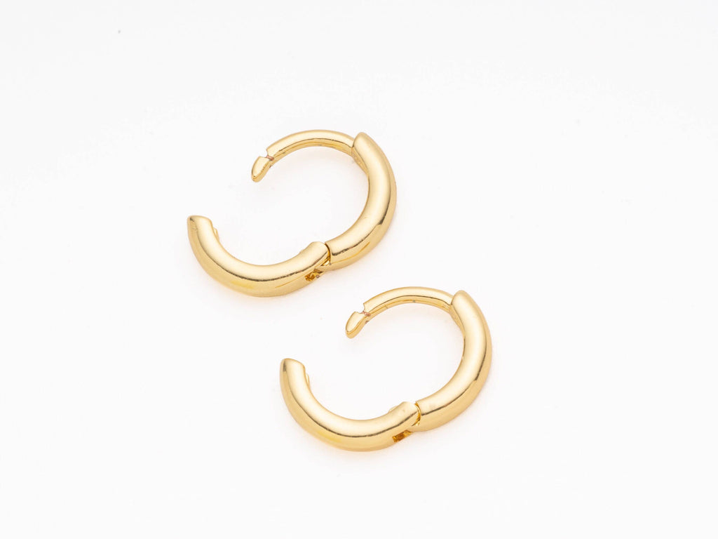 Gold Minimalist 10mm Huggie Hoops Hypoallergenic Earrings
